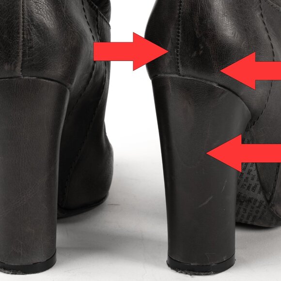 John Galliano Tall Leather Boots sz 37 - Picture 12 of 14